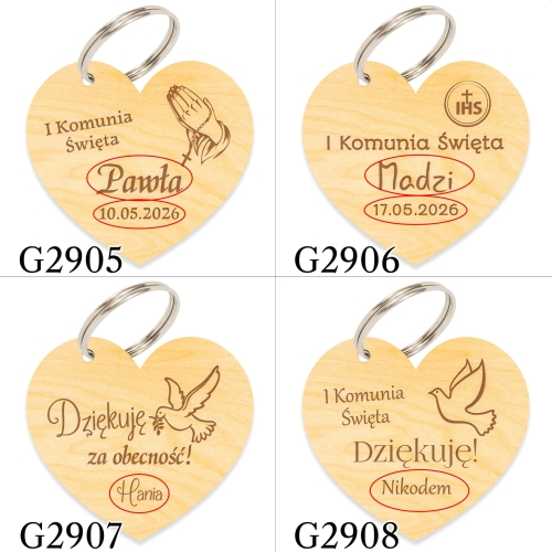 MIODZIK i BRELOCZEK SERCE podziękowania dla gości Komunia