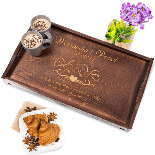 STOLIK ŚNIADANIOWY prezent dla Nowożeńców z grawerem super pomysł
