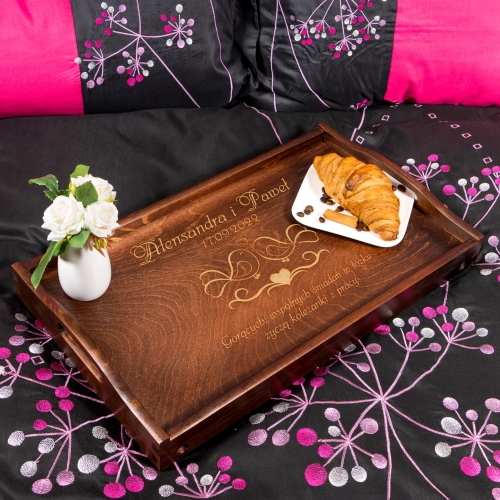 STOLIK ŚNIADANIOWY prezent dla Nowożeńców z grawerem super pomysł