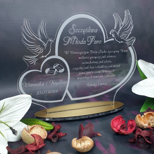PAMIĄTKA NA ŚLUB Z TWOIM GRAWEREM oryginalny prezent dla Pary Młodej