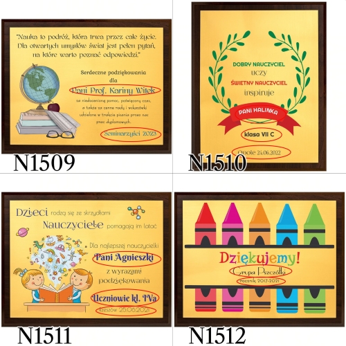 DREWNIANY OBRAZEK prezent dla nauczyciela wychowawcy nadruk