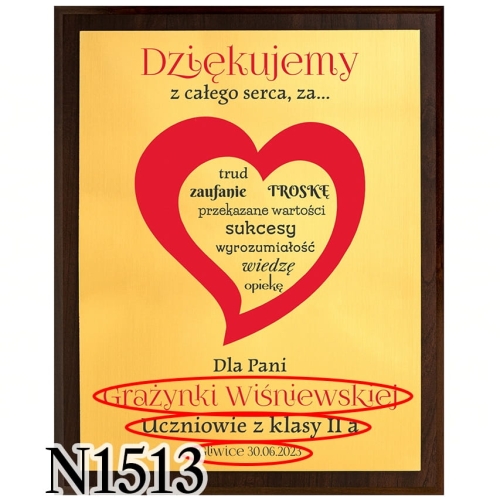 DREWNIANY OBRAZEK prezent dla nauczyciela wychowawcy nadruk