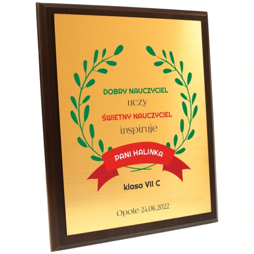 DREWNIANY OBRAZEK prezent dla nauczyciela wychowawcy nadruk