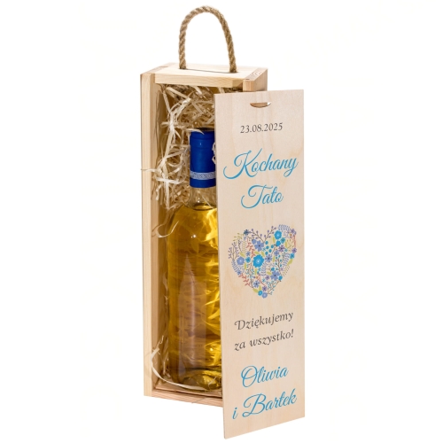 Skrzynka na wino PODZIĘKOWANIA ŚLUBNE DLA TATY dedykacja