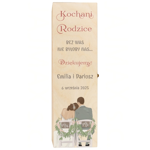 Skrzynka na alkohol PREZENT DLA RODZICÓW od Nowożeńców ślub wesele