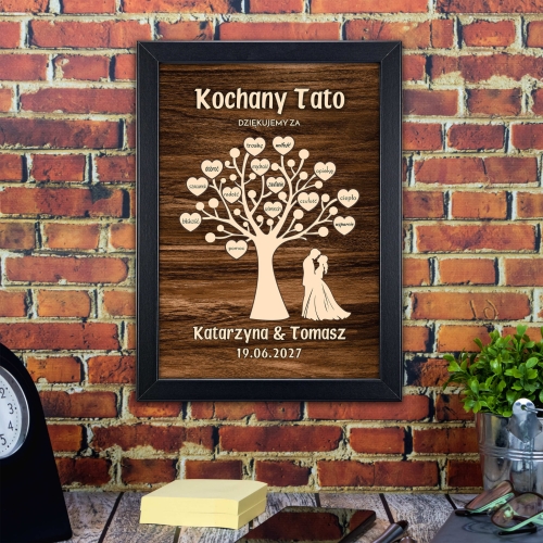 UNIKATOWE PODZIĘKOWANIA DLA TATY ŚLUB WESELE od Nowożeńców nadruk