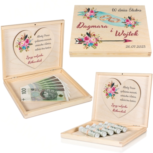 SZKATUŁKA NA PIENIĄDZE pomysłowy sposób wręczenia pieniędzy ślub