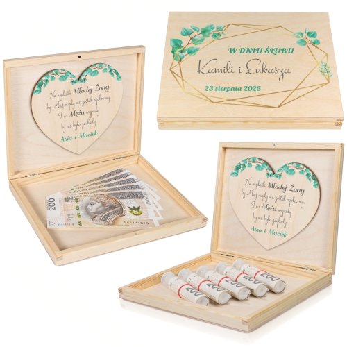 PREZENT DLA PARY MŁODEJ pudełko zastrzyk gotówki pomysłowa koperta