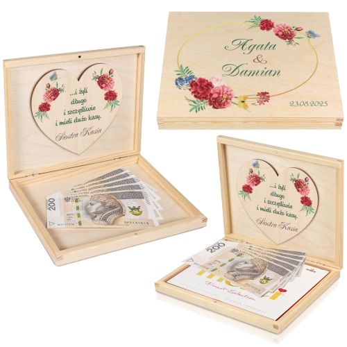 SUPER POMYSŁ NA PREZENT NA ŚLUB eleganckie pudełko na gotówkę