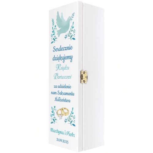 Skrzynka na wino PODZIĘKOWANIE DLA KSIĘDZA za udzielenie ślubu