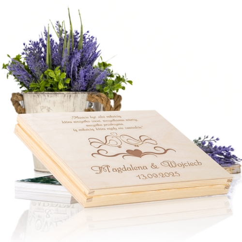 PUDEŁKO NA PIENIĄDZE Z CYTATEM oryginalny prezent na ślub grawer