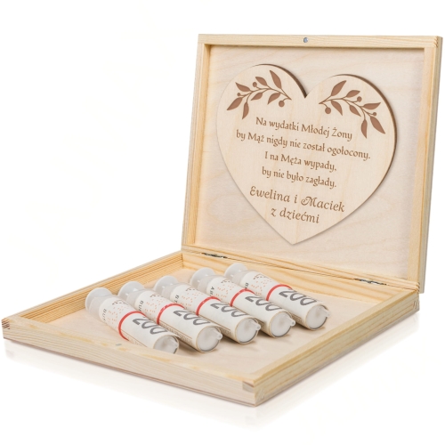Pudełko na pieniądze PREZENT ŚLUBNY na nową drogę życia dla Młodych