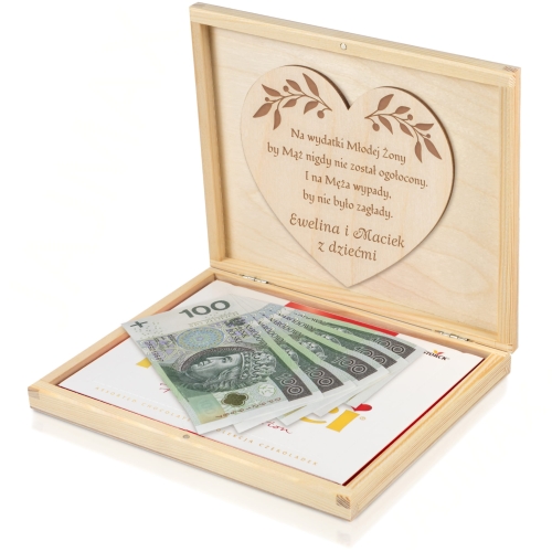 Pudełko na pieniądze PREZENT ŚLUBNY na nową drogę życia dla Młodych
