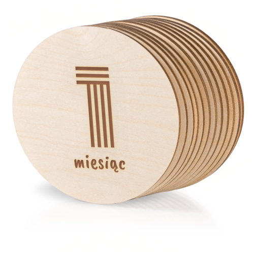 NATURALNE DREWNIANE FOTO TABLICZKI prezent dla noworodka 12 miesięcy