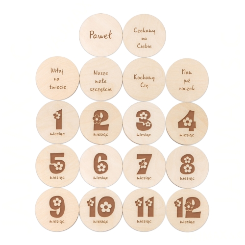 KARTKI DO ZDJĘĆ 18 SZT pierwszy rok życia super prezent