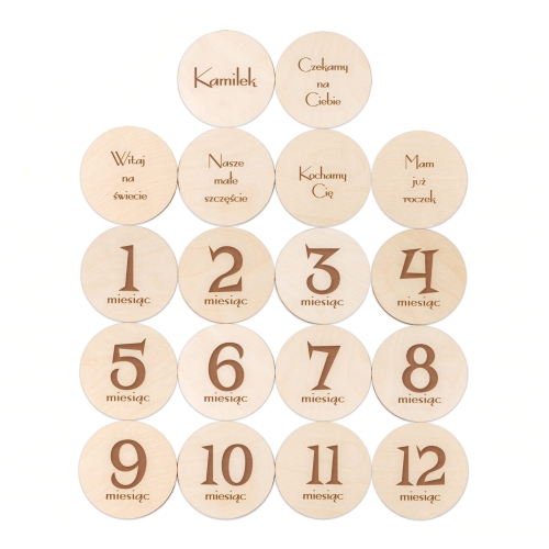 DEKORACJE DO SESJI ZDJĘCIOWYCH foto tabliczki 18 szt imię dziecka