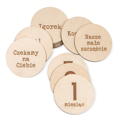 RUSTYKALNE TABLICZKI DO ZDJĘĆ 12 miesięcy i napisy imię dziecka
