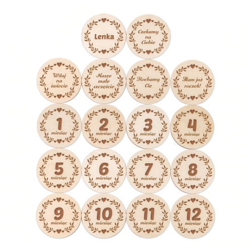 TABLICZKI DO ZDJĘĆ z miesiącami dla dziecka grawer