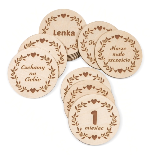 TABLICZKI DO ZDJĘĆ z miesiącami dla dziecka grawer