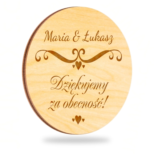 SYMBOLICZNE PODZIĘKOWANIE DLA GOŚCI ZA OBECNOŚĆ magnesy ślubne
