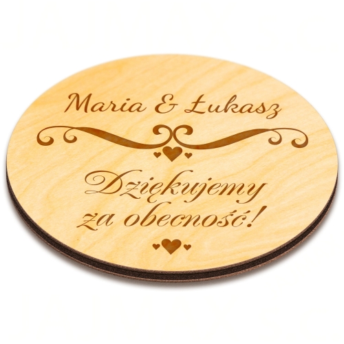 SYMBOLICZNE PODZIĘKOWANIE DLA GOŚCI ZA OBECNOŚĆ magnesy ślubne