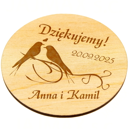 Podziękowanie dla gości z okazji wesela ORYGINALNE MAGNESY GRAWER
