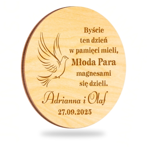 SUPER PODZIĘKOWANIE DLA GOŚCI ZA PRZYBYCIE NA ŚLUB magnes drewniany