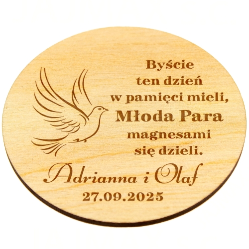 SUPER PODZIĘKOWANIE DLA GOŚCI ZA PRZYBYCIE NA ŚLUB magnes drewniany