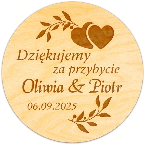 Magnes koło PREZENTY DLA GOŚCI wesele ślub grawer