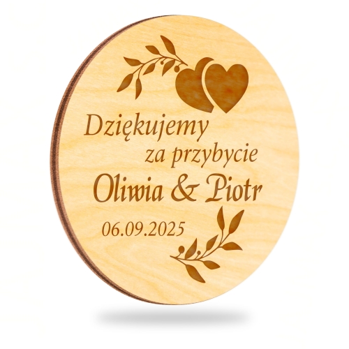 Magnes koło PREZENTY DLA GOŚCI wesele ślub grawer