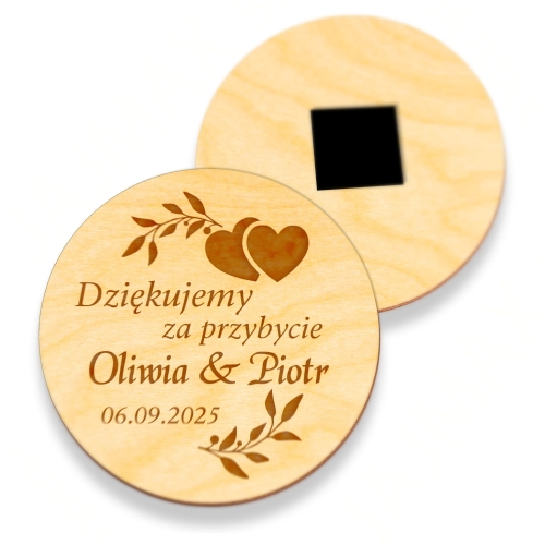 Magnes koło PREZENTY DLA GOŚCI wesele ślub grawer