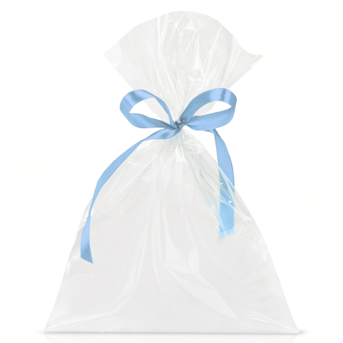 Woreczek celofanowy 20x30 - wstążka BŁĘKITNA