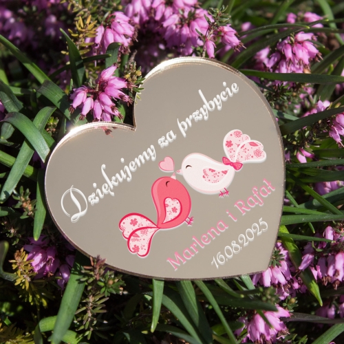 POMYSŁ NA PODZIĘKOWANIA DLA GOŚCI magnesy złote lustro serca