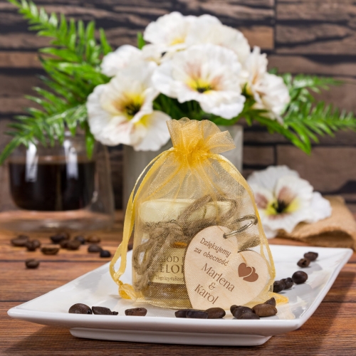 PODZIĘKOWANIA UPOMINKI DLA GOŚCI miodzik i breloczek serce grawer