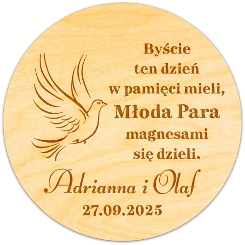 SUPER PODZIĘKOWANIE DLA GOŚCI ZA PRZYBYCIE NA ŚLUB magnes drewniany