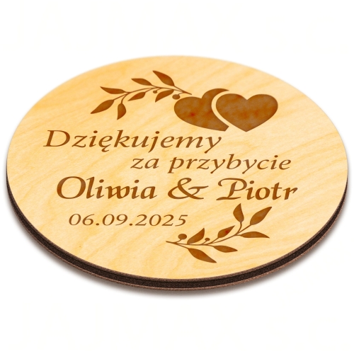 Magnes koło PREZENTY DLA GOŚCI wesele ślub grawer