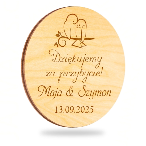 SUPER PAMIĄTKI DLA GOŚCI WESELNYCH rustykalne magnesy z grawerem