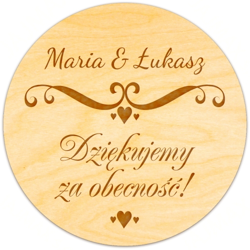 SYMBOLICZNE PODZIĘKOWANIE DLA GOŚCI ZA OBECNOŚĆ magnesy ślubne