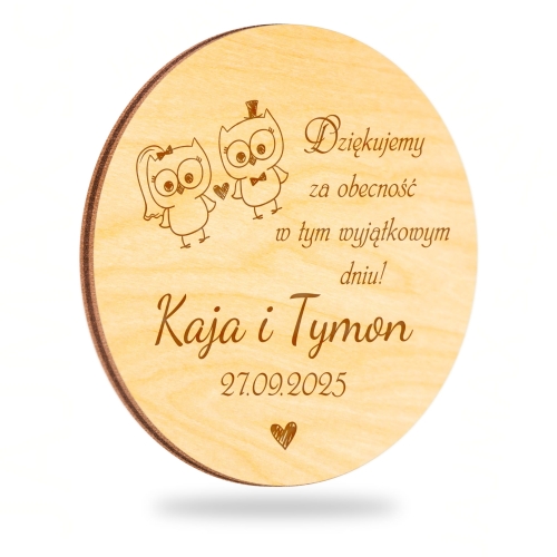 Drewniane magnesy wesele w stylu rustykalnym UPOMINKI DLA GOŚCI ŚLUB
