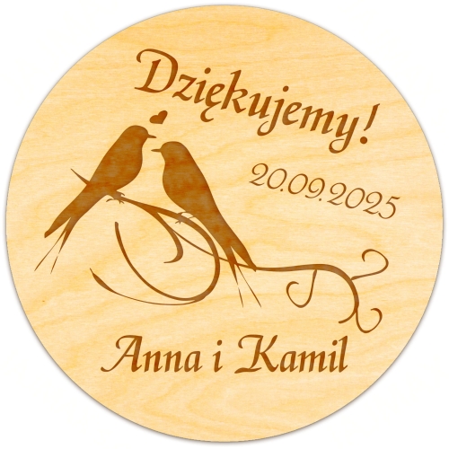 Podziękowanie dla gości z okazji wesela ORYGINALNE MAGNESY GRAWER