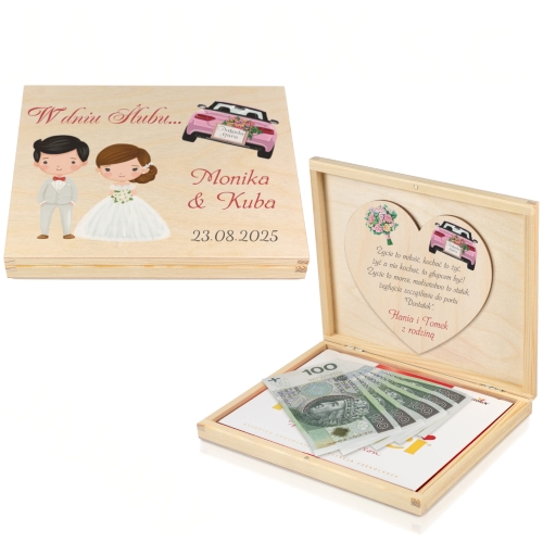 PUDEŁKO NA PIENIĄDZE prezent na wesele dla Pary Młodej wierszyk