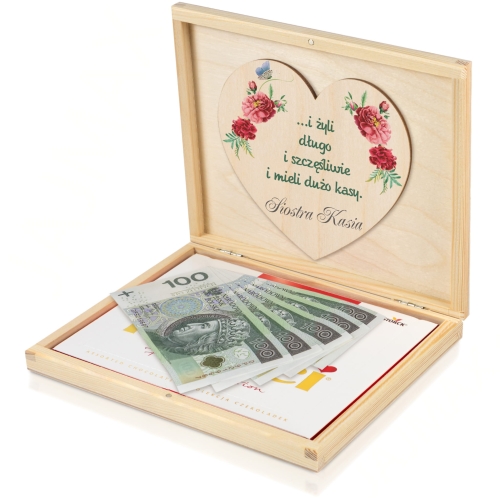 SUPER POMYSŁ NA PREZENT NA ŚLUB eleganckie pudełko na gotówkę