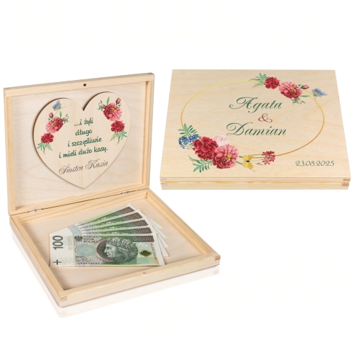 SUPER POMYSŁ NA PREZENT NA ŚLUB eleganckie pudełko na gotówkę