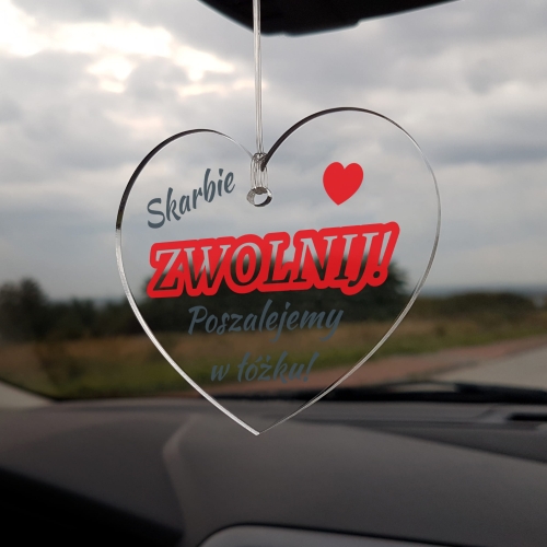 ZAWIESZKA DO AUTA SERCE NA LUSTERKO upominek na Dzień Chłopaka