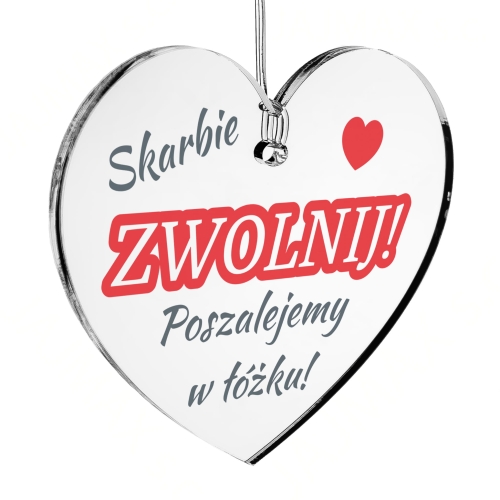 ZAWIESZKA DO AUTA SERCE NA LUSTERKO upominek na Dzień Chłopaka