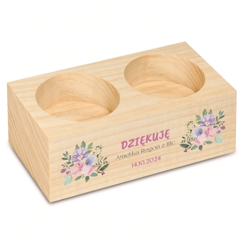 ŚWIECZNIK podwójny upominki dla nauczyciela nadruk