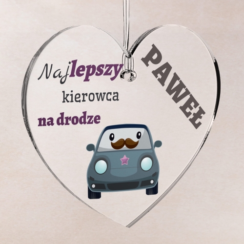 Zawieszka do auta POMYSŁ NA PREZENT NA DZIEŃ CHŁOPAKA z imieniem