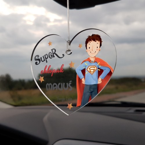 ORYGINALNY PREZENT DLA NIEGO zawieszka do auta serce super chłopak