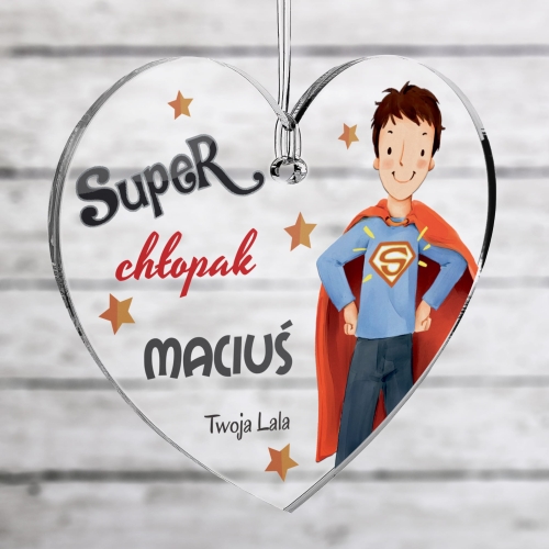 ORYGINALNY PREZENT DLA NIEGO zawieszka do auta serce super chłopak