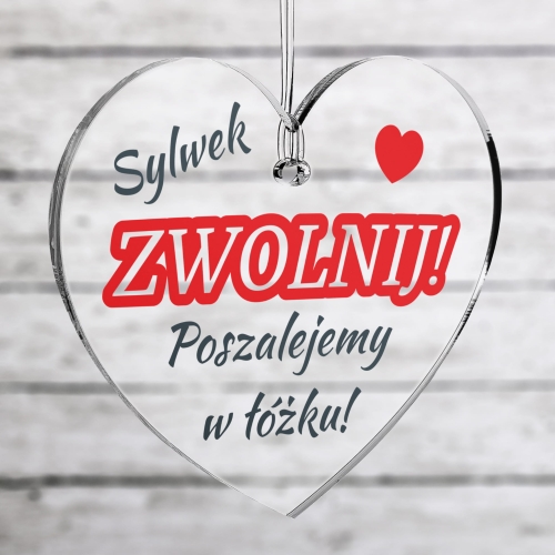 ZAWIESZKA DO AUTA SERCE NA LUSTERKO upominek na Dzień Chłopaka